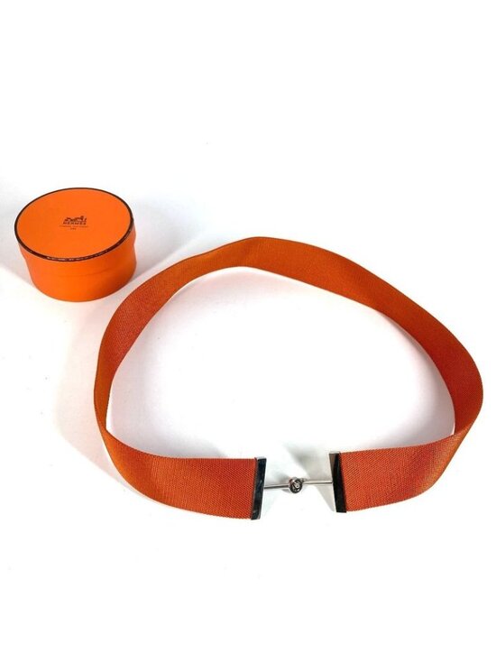 Hermes Belt Logo Canvas Orange main image 6
